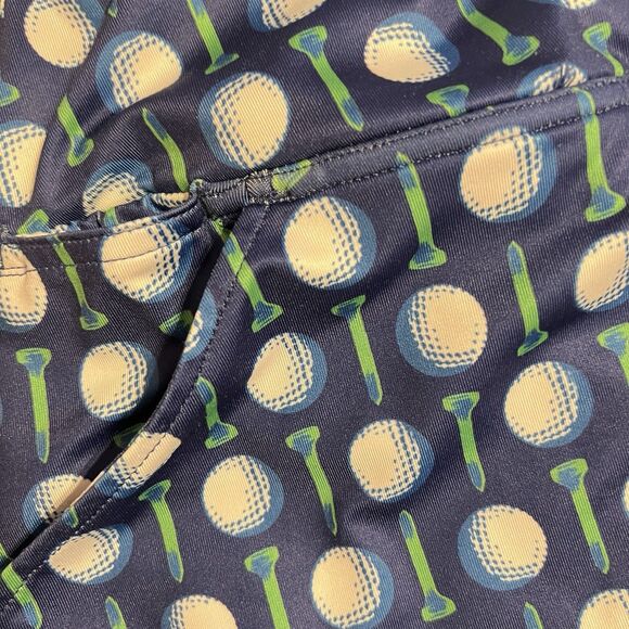 Birdies and Bows Golf ball tee  Print Blue Green Skort XS - Picture 5 of 5